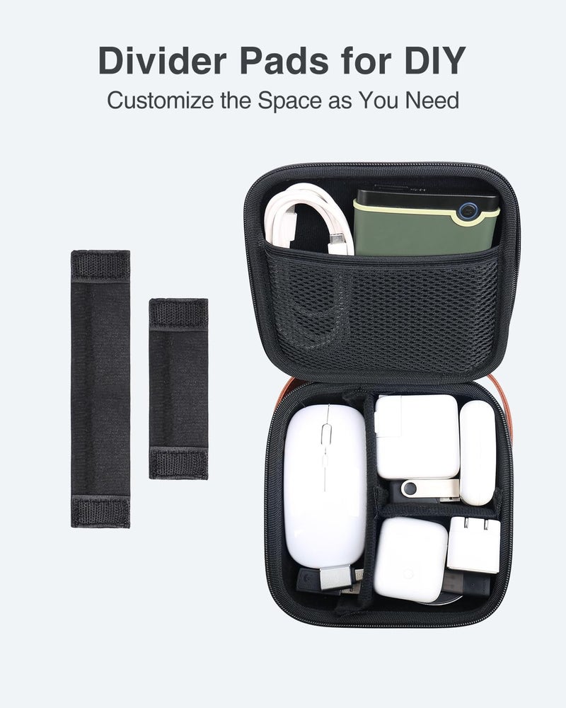 Luxtude Electronic Organizer Travel Case, Portable Tech Organizers, Hard Charger Organizer, Travel Cable Organizers, Tech Bag (Single-Layer, Black, X-Small) - Image 3